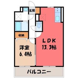 西川田駅 徒歩18分 1階の物件間取画像